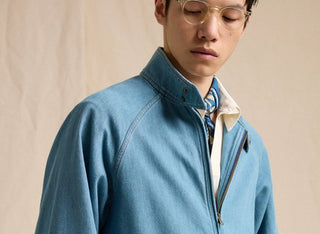 [CULTUM] Lyocell Denim Harrington Jacket