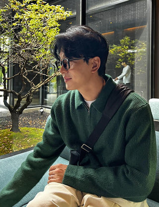 For Men Bold Hazzi Half-Zip Knit (soft fabric)