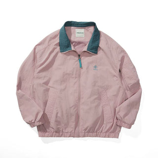 [Monterest] Water-Resistant Contrast Collar Zip Jacket