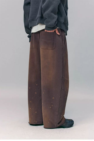 [Monterest] Washed Splatter Fleece-Lined Straight Pants