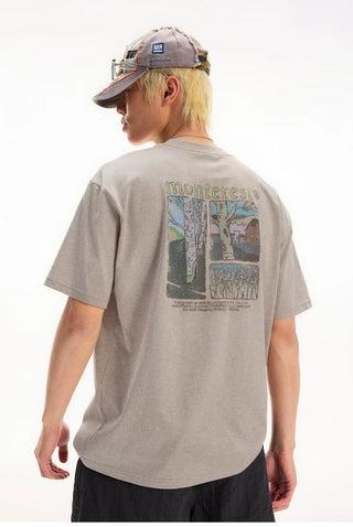 [Monterest] Washed Forest Print Relaxed Fit Tee