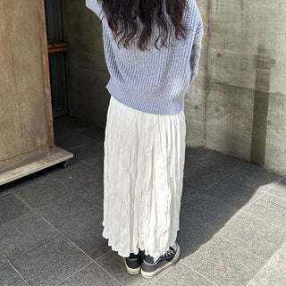 Shirred long skirt