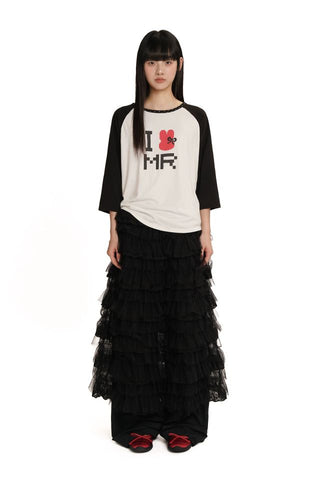 [moromoro2] Mosaic Print Raglan T-Shirt