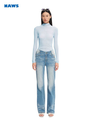 [NOTAWEAR] V-Waist Slim Straight Jeans