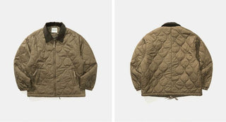 [Monterest] Quilted Coach Jacket with Corduroy Collar