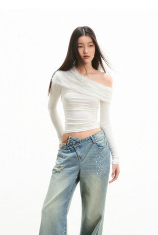 [NOTAWEAR] Lace Off shoulder Top