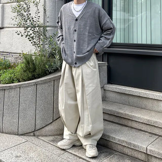 Pintuck Cotton Wide Pants