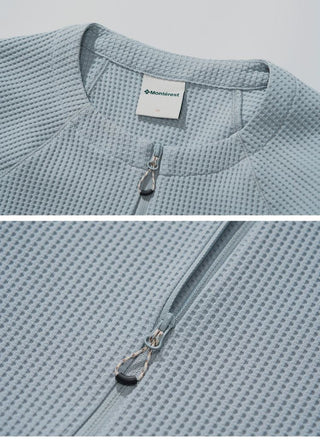 [Monterest] Waffle Knit Zip-Up Cardigan Jacket