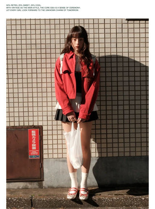 [Moromoro2] Washed Cotton Cropped Jacket