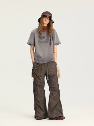 [Monterest] Unicorn Print Washed Cotton T-Shirt
