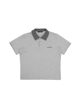 [MASONPRINCE] Check Collar Pique Cotton Polo