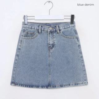 denim mini skirt