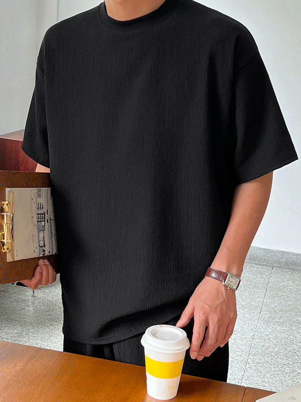 Lounge Pleated Half T-shirt