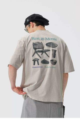 [Monterest] 5A Antibacterial Quick-Dry Outdoor Print Tee
