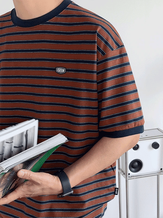 DRAW Striped Ringer 1/2 T-shirt