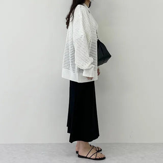 we mesh warmer round knit
