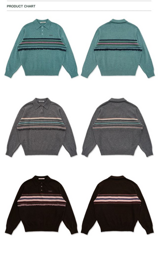 [Moromoro2] Wool Polo Knit Sweater