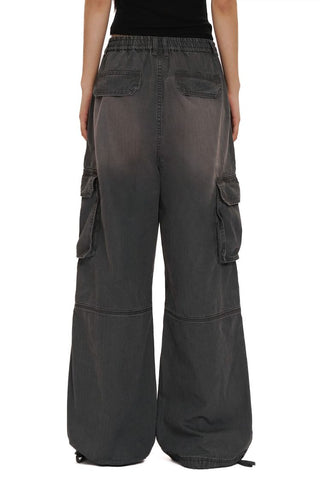 [Moromoro2] Gradient Washed Wide Leg Cargo  Pants