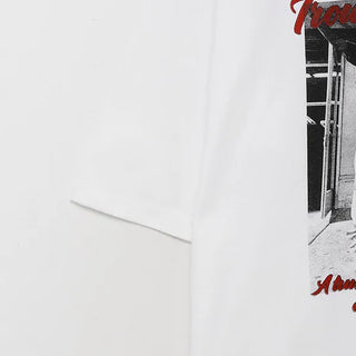 Loose-fitting photo print short-sleeved T-shirt
