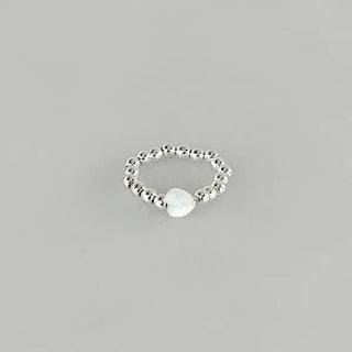 White Heart Ring