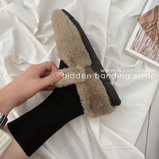 0623 Button Eco Fur Mary Jane Flat Shoes (3 colors)