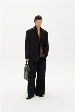 [MASONPRINCE] Wool Blend Oversized Blazer & Wide Pants Set