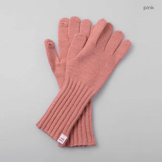 Finger-slit knit gloves