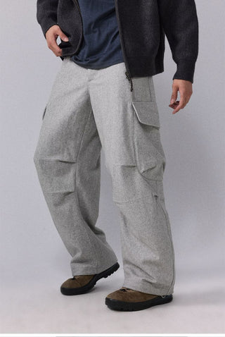 [Monterest] Wool Blend Wide Cargo Work Pants