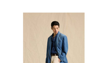 [CULTUM] Lyocell Denim Double-Breasted Blazer