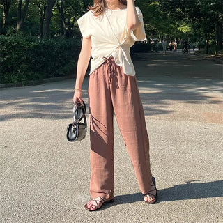 Banding linen pants