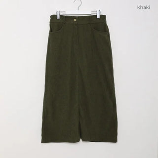 Corduroy A-line skirt
