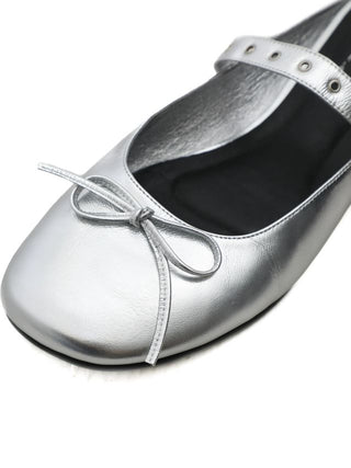 [moromoro2] Leather Bow Ballet Flats