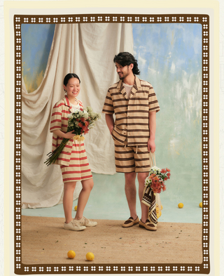 [CULTUM] Striped Cuban Collar Shirt