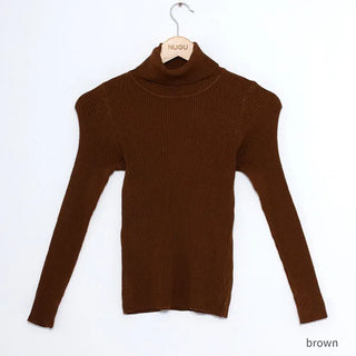 Ribbed turtleneck knit