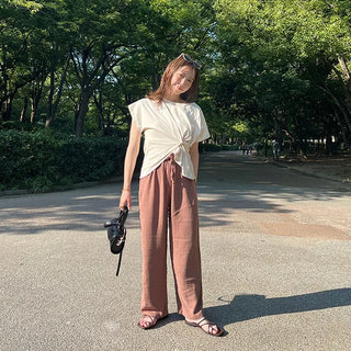 Banding linen pants