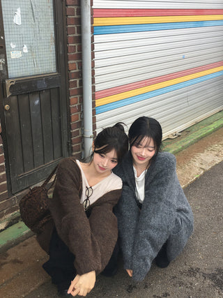 Angora V-neck cardigan