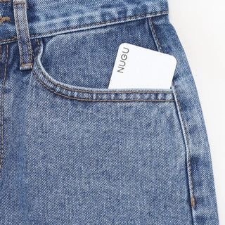 H-line denim mini skirt