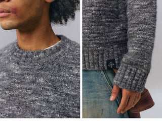 [Monterest] Multicolor Yarn Blend Crewneck Sweater