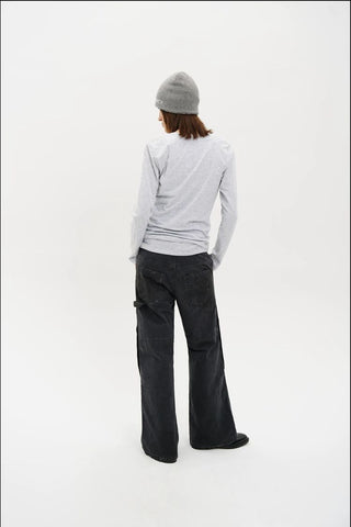 [MASONPRINCE] Layered Henley Long Sleeve Tee