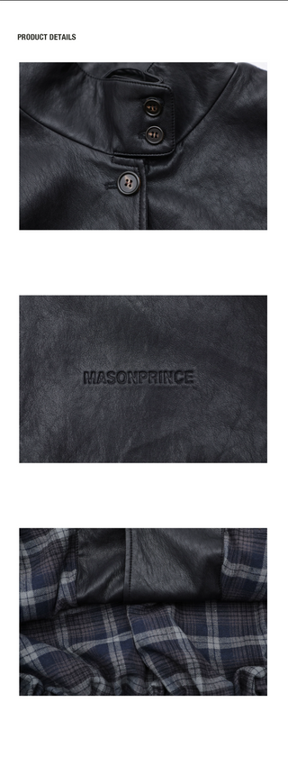 [MASONPRINCE] Harrington PU Leather Jacket