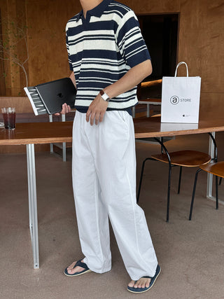 Libero Pigment Linen Long Wide Pants