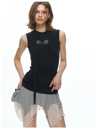 [NECY] Angel Wing Scarf Sleeveless Top