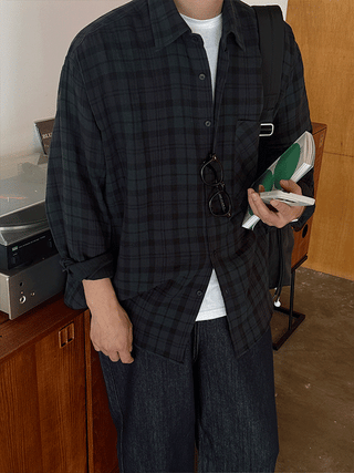 Rhythm Double-Layered Oversized Check Shirt