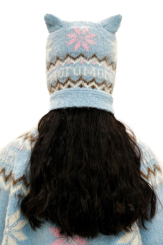 [Moromoro2] Fair Isle Mohair Cat Ear Hat