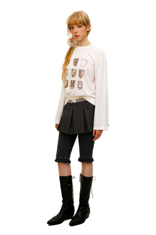[Moromoro2] Cotton Jacquard Lace Capris