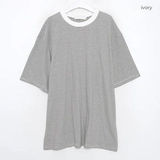 Striped oversized short-sleeved T-shirt