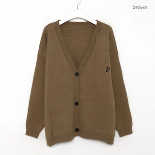 P Lettering Cardigan