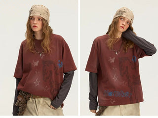 [Monterest] Washed Horse Sketch Print Tee