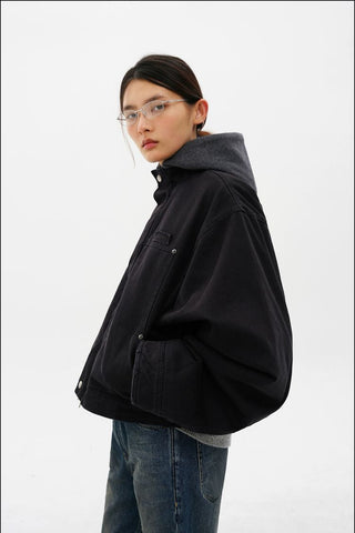 [MASONPRINCE] Boxy-Fit Hooded Padded Work Jacket