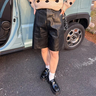 Faux leather shorts